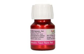 Jedlá červená metalická potravinářská barva Metallic Food Paint Red - 30 ml