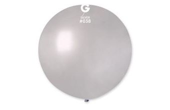 Balón latex metalický 80 cm - stříbrný 1 ks