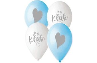 Balónek s českým potiskem JE TO KLUK! - modrá a bílá - 30 cm - 5 ks