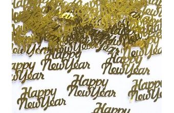 Happy New Year - konfety zlaté 4x2 cm - Silvestr