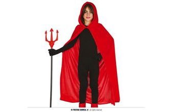 Kostým - dětský červený plášť s kapucí - 100 cm