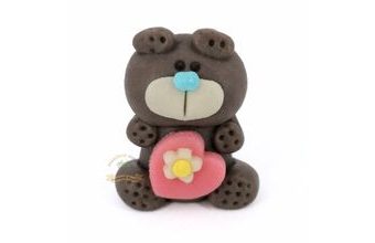 Příležitostná postavička - Medvídek šedý s růžovým srdíčkem