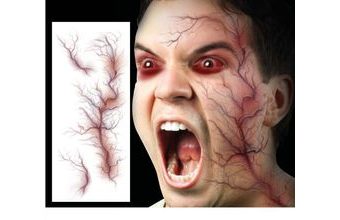 Dočasné tetování na obličej - žíly - Halloween - 3 ks