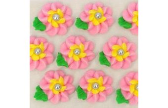 Cukrové dekorace velké květy na platíčku 6