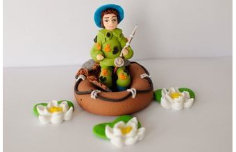 Cukrová dekorace na dort – Rybář (střední)