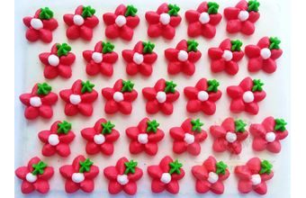 Cukrové ozdoby květy na platíčku 8