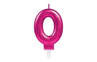 Svíčka číslo 0 růžová