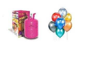 Helium a sada latex. balónků - chrom. mix barev - 7 ks, 30 cm