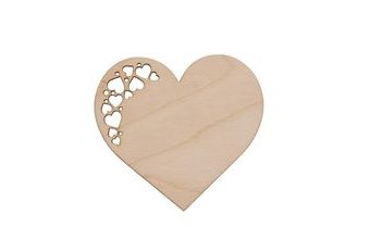 Podtácek dřevo SRDÍČKO 12x11 cm 1 ks