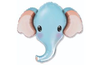 Fóliový balónek Slon - modrý - safari - 81cm