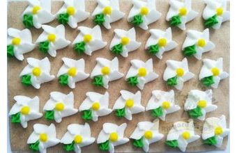 Cukrové ozdoby květy na platíčku 18