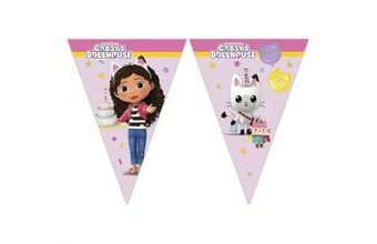 Girlanda vlajky Gábinin kouzelný domeček - Gabby's Dollhouse - 230 cm