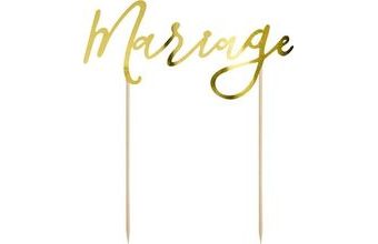 Zapichovací dekorace na dort Mariage zlatá KPT26-019M