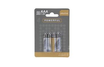 Baterie alkalické, 4x AAA 1,5 V
