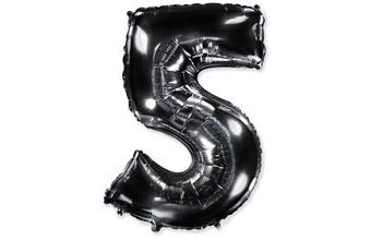 Balón foliový číslice ČERNÁ - BLACK 102 cm - 5