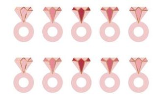 Dekorace na skleničky - Prsten - Svatba - Rozlučka se svobodou - 10 ks