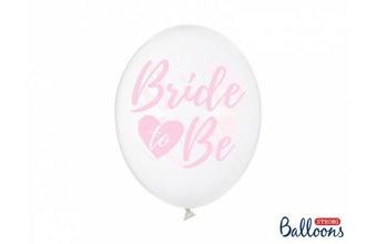 Balónky latexové s růžovým nápisem "Bride to be" - Rozlučka se svobodou - 30cm - 6 ks