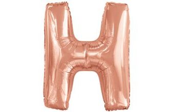 Písmeno H růžovo-zlaté foliový balónek 86 cm Amscan