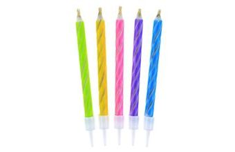 Magické nesfoukatelné svíčky - 10 ks - mix 5 barev - 6 cm