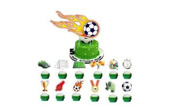 Zápich do dortu a muffinů 13ks fotbal - Cakesicq