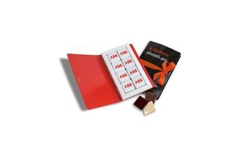 Reklamní čokoládová kniha 16x5g ( 8x5g), stuha s vaším motivem/logem - od 250 ks