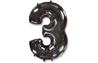 Balón foliový číslice ČERNÁ - BLACK 102 cm - 3