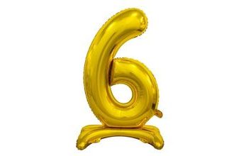 Balón foliový číslice ZLATÁ na podstavci, 74 cm - 6