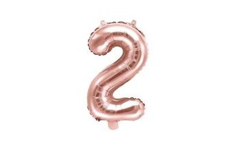 Balón foliový číslice růžovozlatá - Rose Gold 35 cm - 2 (NELZE PLNIT HELIEM)