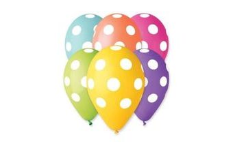 Balónky 30 cm pastelové mix - puntíky 1 ks