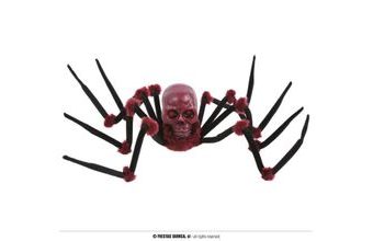 Dekorace Pavouk s lebkou - pohyblivá se zvukem a světlem - Halloween