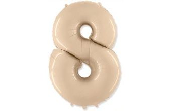 Balón foliový číslice KRÉMOVÁ - 102 cm - 8