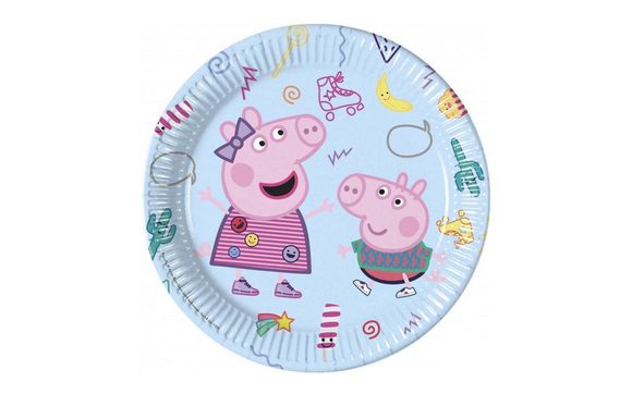 Papírové talíře prasátko Pepa - Peppa Pig - 23 cm, 8 ks