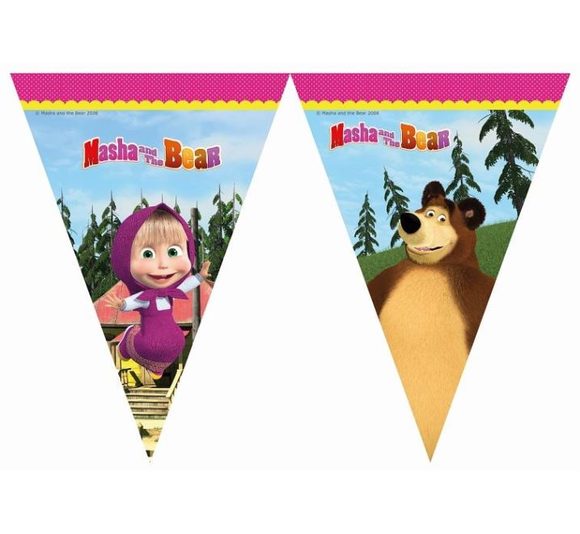 Banner - girlanda Máša a medvěd vlajky