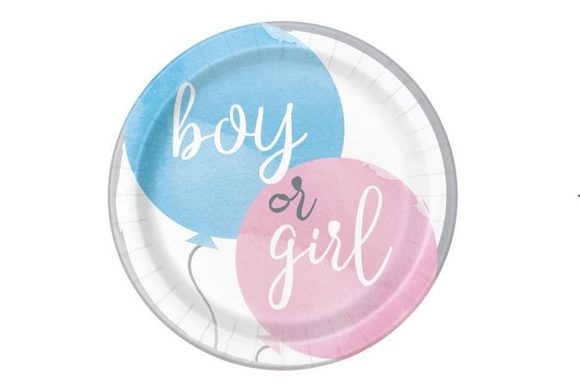 Talíře Gender Reveal " Boy or Girl " - "Kluk nebo Holka" 22cm, 8ks