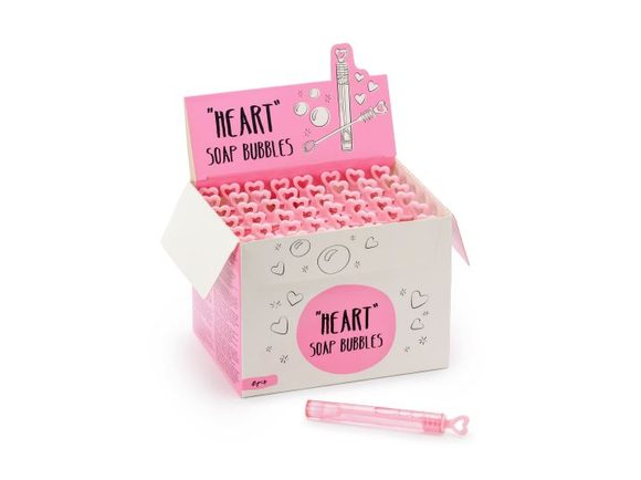 Svatební bublifuk se srdíčkem - RŮŽOVÝ - 48 KS - SVATBA