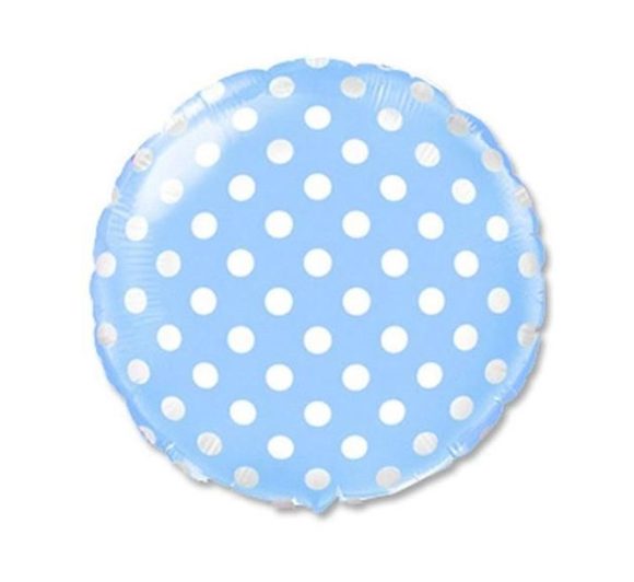 Balón foliový Kulatý modrý s bílými puntíky 45 cm