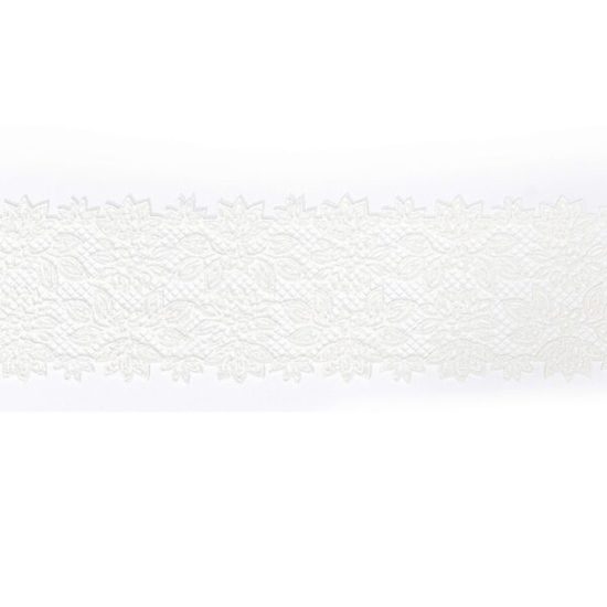 Cukrová krajka bílá - šířka 8 cm