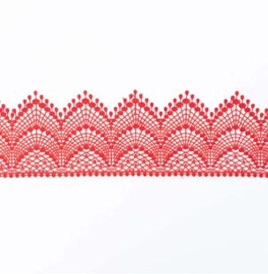 Cukrová krajka na dort – červená - šířka 6 cm