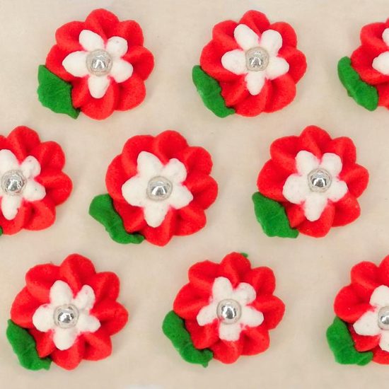 Cukrové dekorace velké květy na platíčku 9