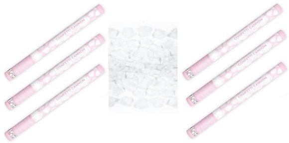 Konfety 60cm - 6ks BÍLÉ OKVĚTNÍ LÍSTKY - Svatba / Valentýn