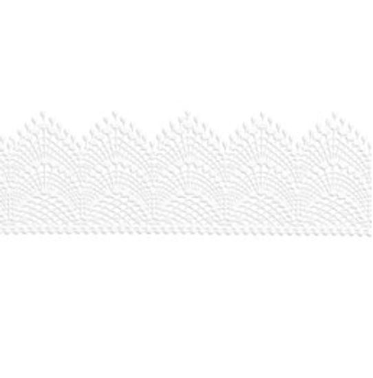 Cukrová krajka bílá - šířka 8 cm