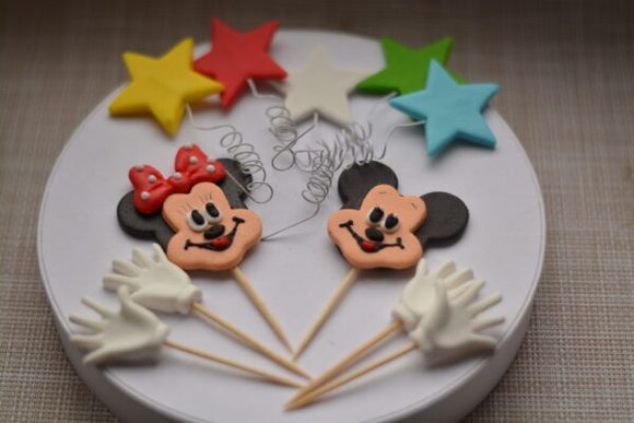 Cukrové 2D (dvourozměrné) zápichy Mickey & Minnie