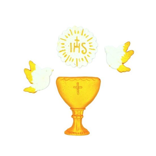 První svaté přijímání – kalich a holubice (cukrová dekorace)