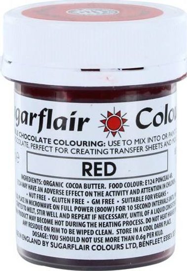 Barva do čokolády na bázi kakaového másla Sugarflair Red (35 g)