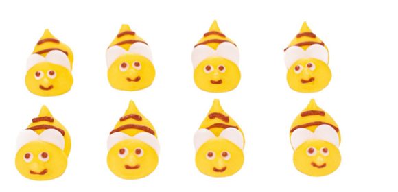 Včelky – cukrová dekorace (8 kusů)