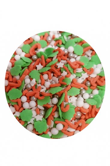Cukrové zdobení Vánoce červeno-zeleno-bílé 50g