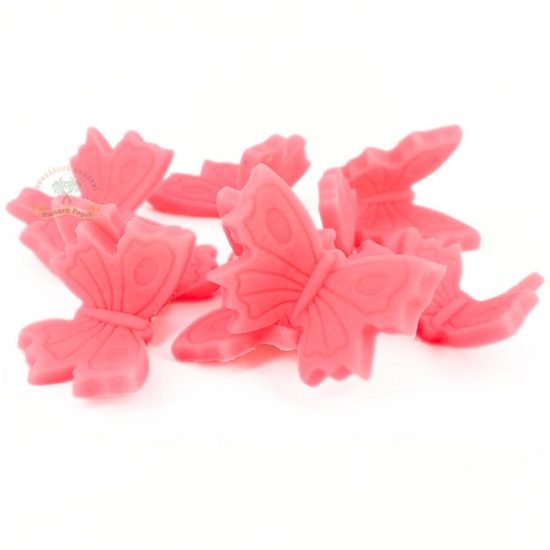 Modelovaný motýlek barevný pastelový - růžový 1ks