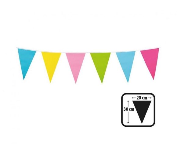 Girlanda - barevné vlajky - PVC - 10 m