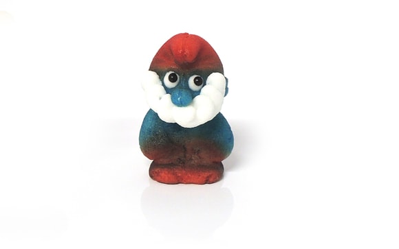 Modrý trpaslík - děda - marcipánová figurka na dort