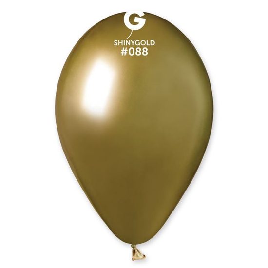 Balónek chromovaný 1 KS lesklý zlatý - průměr 33 cm